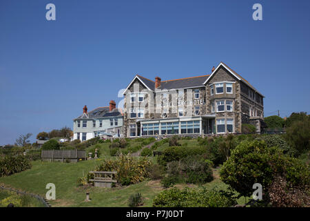 L', Housel Bay Hotel Housel Bay surplombant sur le lézard, Cornwall. Banque D'Images