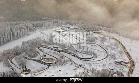 Photo aérienne, piste de bobsleigh de Winterberg, d'hiver de Winterberg, Winterberg, Coesfeld, Sauerland (district), HSK, Nordrhein-Westfalen, Germany, Europe Banque D'Images