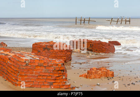 Demeure en brique de l'ancien phare, Happisburgh, Norfolk, UK Banque D'Images