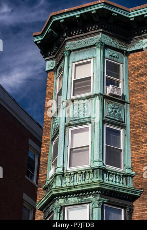 Vieux bâtiments résidentiels, North Square, Boston, États-Unis Banque D'Images