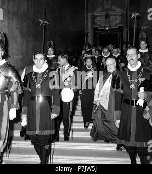 Vatican les Royals de la Thaïlande, Bhumibol Adulyadej et Sirikit Kitigakara, lors d'une visite au Pape Jean XXIII le 1 octobre 1960 Banque D'Images