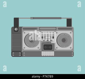 Retro Boombox isolés. magnétophone Vector illustration Illustration de Vecteur