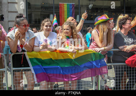 Londres, Royaume-Uni. 7 juillet 2018. La fierté de Londres Participants Crédit : Alex Cavendish/Alamy Live News Banque D'Images