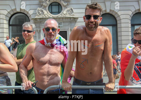 Londres, Royaume-Uni. 7 juillet 2018. La fierté de Londres Participants Crédit : Alex Cavendish/Alamy Live News Banque D'Images