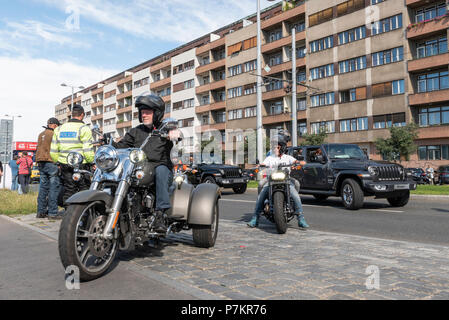 Prague, République tchèque. 7 juillet 2018. Harley Davidson 11ème anniversaire Prague, 7 juillet 2018 rassemblement de motos parade crédit: Klara Vaculikova/Alamy Live News Banque D'Images