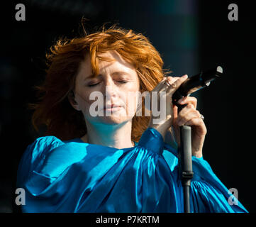 Hyde Park, Londres, Royaume-Uni. 7 juillet 2018. Goldfrapp effectue le jour 2 de l'heure d'été britannique Barclaycard présente dans Hyde Park. Michael Tubi/Alamy Live News Banque D'Images