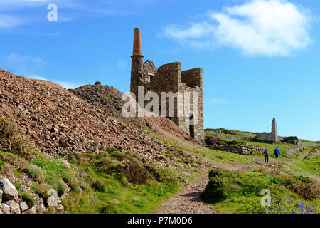 Ruines de l'ancienne mine, ancienne mine d'étain, Botallack Mine, St Just en Penwith, Cornwall, Angleterre, Royaume-Uni Banque D'Images