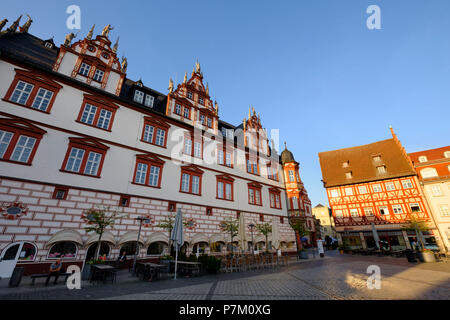 Maison de Coburg, place du marché, de guanaco, Haute-Franconie, Franconia, Bavaria, Germany Banque D'Images