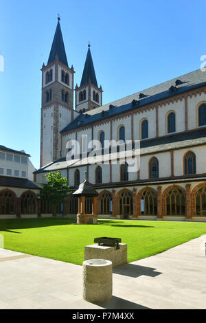 Allemagne, Berlin, région de Franconie, Würzburg, cathédrale romane Saint Kilian, le cloître Banque D'Images