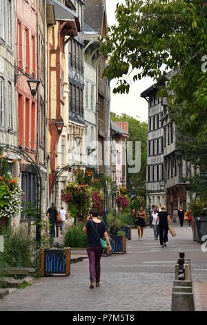 France, Seine Maritime, Rouen, Rue Eau de Robec Banque D'Images