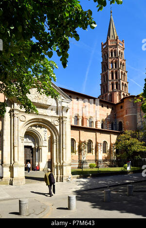 France, Haute Garonne, Toulouse, un arrêt sur el Camino de Santiago, la basilique Saint-Sernin classée au Patrimoine Mondial de l'UNESCO Banque D'Images