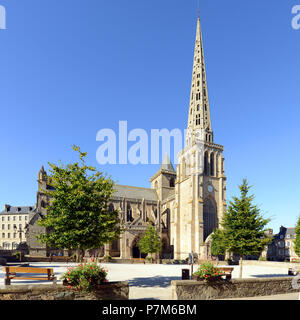 France, Cotes d'Armor, Treguier, Place du Martray, La Cathédrale St Tugdual Banque D'Images