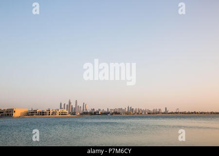 Emirats Arabes Unis, d'horizon de Dubaï, prises à partir de la palmeraie, sky, copy space Banque D'Images