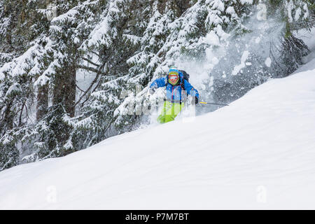Ski freeride en Vallée d'Aoste, Rhemes-Notre-Dame, La Vallée de Rhêmes, province d'Aoste, vallée d'aoste, Italie, Europe, Banque D'Images