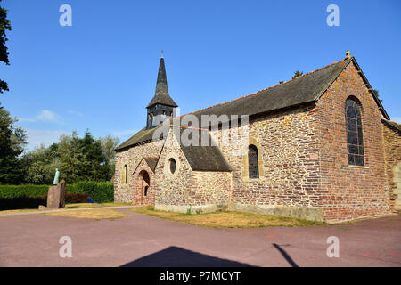 France, Morbihan, Broceliande Forêt, Trehorenteuc Onnenne, Sainte Église, ou la chapelle du Graal Gillard, dans le prêtre la mythologie Arthurienne Banque D'Images