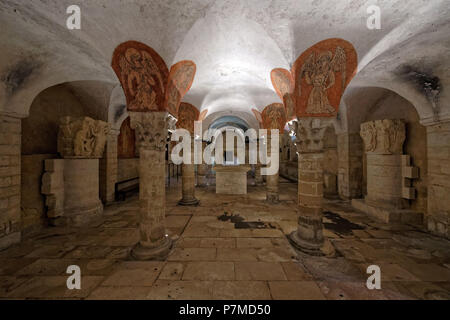 France, Calvados, Bayeux, cathédrale Notre-Dame, datée du 11e au 15e siècle, la crypte Banque D'Images