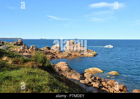 France, Cotes d'Armor, Côte de Granit Rose (Côte de Granit Rose), Perros-Guirec, Ploumanac'h Banque D'Images