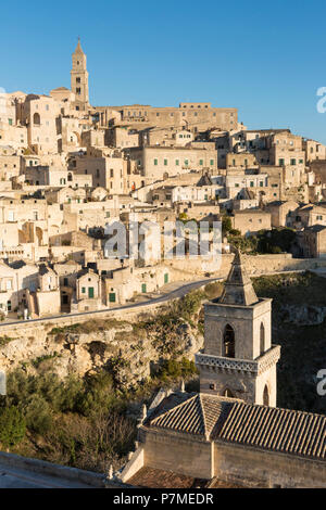 Close up of San Pietro le dodici lune église dans le centre historique de Matera, Matera province, Basilicate, Italie Banque D'Images