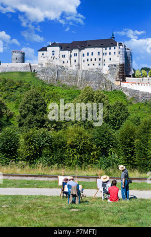 Gotický hrad Cesky palais Sternberg (1241), Stredocesky kraj, Posazavi, Ceska Republika / château gothique Cesky palais Sternberg, rivière Sazava, région de Bohême centrale Banque D'Images