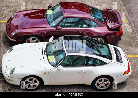 Porsche 993 Turbo et 993 Targa Banque D'Images