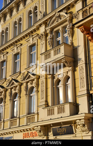 En République tchèque, en Bohême de l'ouest, de la vieille ville historique de Karlovy Vary, Karlovy Vary Banque D'Images