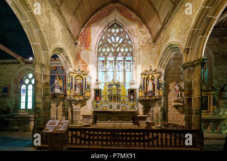 France, Cotes d'Armor, Ploubezre, Chapelle Notre Dame de Kerfons (chapelle Notre Dame de Kerfons), Retable du maître-autel Banque D'Images