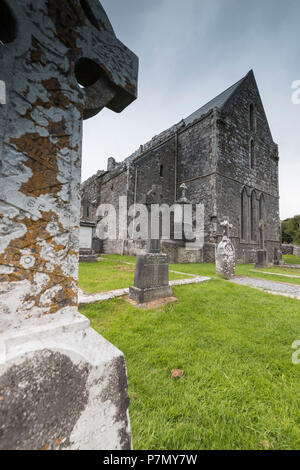 L'Abbaye de Corcomroe, le Burren, comté de Clare, Irlande Banque D'Images