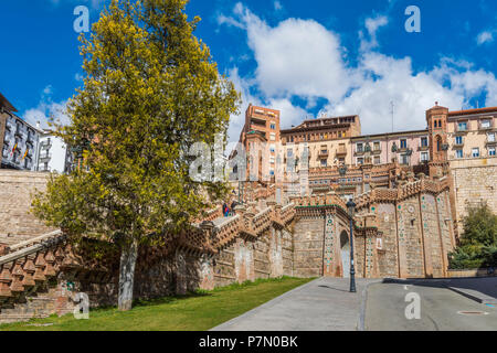 Ovalo escalier, Teruel, Aragon, Espagne, Europe Banque D'Images