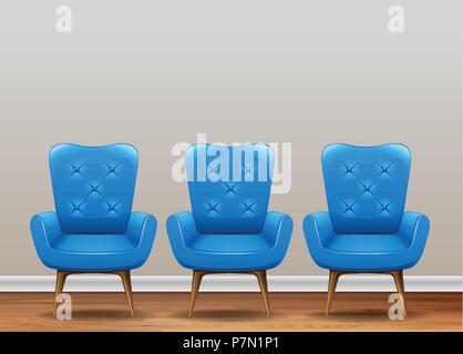 Un ensemble d'illustration Fauteuil bleu classique Illustration de Vecteur