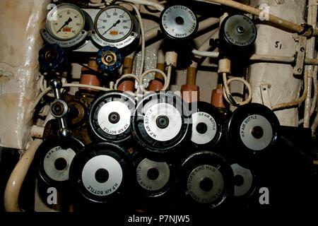 Salle des machines sous-marin Banque D'Images