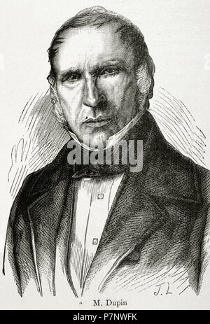 André Marie Jean Jacques Dupin (1783-1865), connu sous le nom de Dupin l'Aîné. Magistrat et homme politique français, président de la chambre des députés et de l'Assemblée législative. Portrait. La gravure. 'Historia de España", 1881. Banque D'Images