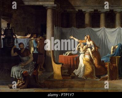 Jacques-Louis David (1748-1825). Les licteurs porter à Brutus les corps de ses fils. 1789. De style néoclassique. Huile sur toile. Musée du Louvre. Paris. La France. Banque D'Images