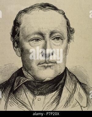 Charles Francis Adams, père (1807-1886). Éditeur historique américain, homme politique et diplomate. Portrait. La gravure. Banque D'Images