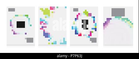 Stock vector illustration set formes fluides poster couvre avec hipster moderne et memphis les couleurs de fond. Des modèles pour des affiches, bannières, flyers, p Illustration de Vecteur