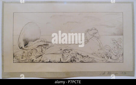 English : 'fantasmes sur un gant trouvés, dédié à la dame qui l'a perdu," d'une série de 10 dessins de Max Klinger, 1878, encre de Chine et de lavage. La pièce dans le Musée Berggruen, Schloßstraße 1, 14059 Berlin, Allemagne. Cette oeuvre est dans le fait que son créateur est mort il y a plus de 70 ans. 15 novembre 2014, 08:19:43 fantasmes sur 156 trouvés un gant, dédié à la dame qui l'a perdu, 5 de 10, de Max Klinger, 1878, encre de chine et se laver - Musée Berggruen - DSC03840 Banque D'Images