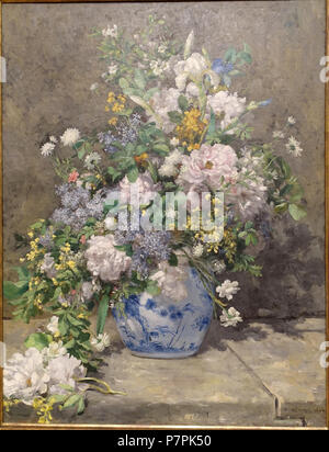 Anglais : Exposition dans le Fogg Art Museum, Harvard University, Cambridge, Massachusetts, USA. Cette oeuvre est dans le car l'artiste est mort il y a plus de 70 ans. 11 avril 2015, 11:57:36 352 Bouquet de printemps par Pierre-Auguste Renoir, 1866, huile sur toile - Fogg Art Museum, Harvard University - DSC01224 Banque D'Images