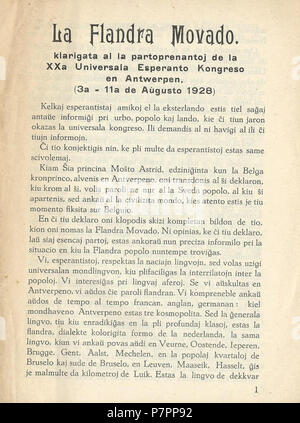 La Flandra Esperanto : Movado . 192871928 La Flandra Movado 01 Banque D'Images