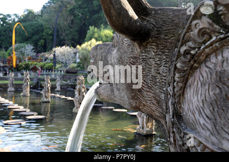 Bali, Indonésie - 2 juillet 2018 : l'eau de Tirta Gangga Palace dans l'Est de Bali, Indonésie Banque D'Images