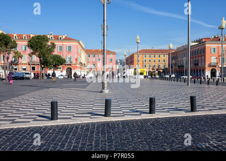 France, Nice, la Place Masséna, de la place principale dans le centre-ville Banque D'Images