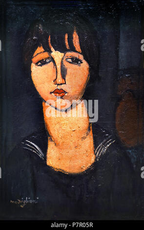 Femme en chemise de marin 1916 Amedeo Modigliani (1884 - 1920) Italie Italien Banque D'Images
