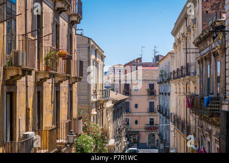 Une vue pittoresque à Catane, Sicile, Italie. Banque D'Images