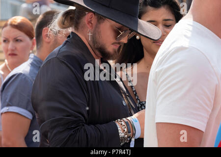 Berlin, Allemagne. 05 juillet, 2018. La rue de la mode à Berlin pendant la semaine de la mode : Beata Siewicz Crédit/Pacific Press/Alamy Live News Banque D'Images