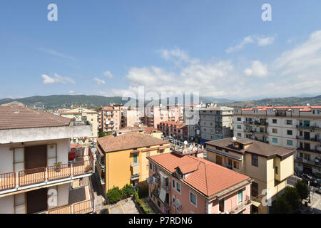 Salerno, l'Autoroute, Vue de dessus, la Campanie, Italie Banque D'Images