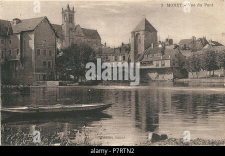 English : Moret-sur-Loing (Seine-et-Marne, France) ; carte postale ancienne, vers 1925 . 277 1927 Moret-sur-Loing-FR-77-vers 1925-CPA-01 Banque D'Images