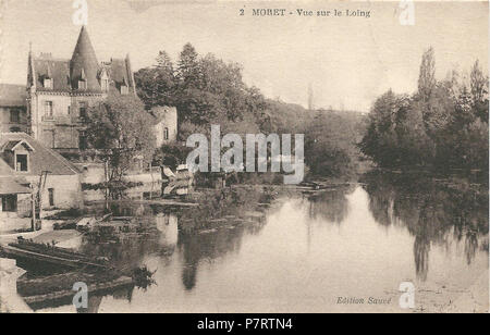 English : Moret-sur-Loing (Seine-et-Marne, France) ; carte postale ancienne, vers 1925 . 277 1927 Moret-sur-Loing-FR-77-vers 1925-CPA-02 Banque D'Images