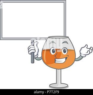 Conseil apporter cognac verre ballon cartoon caractère Illustration de Vecteur