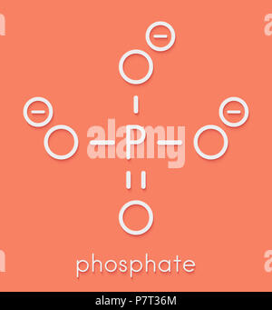 L'anion phosphate, la structure chimique. Formule topologique. Banque D'Images