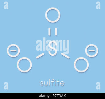 L'anion sulfite, structure chimique. Les sels de sulfite sont communs les additifs alimentaires. Formule topologique. Banque D'Images
