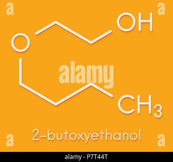 2-butoxyéthanol molécule. Utilisé comme solvant et de surfactant. Formule topologique. Banque D'Images