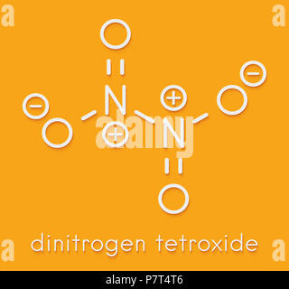 Le tétroxyde d'azote (tétroxyde de diazote, N2O4), molécule de propergol. Formule topologique. Banque D'Images